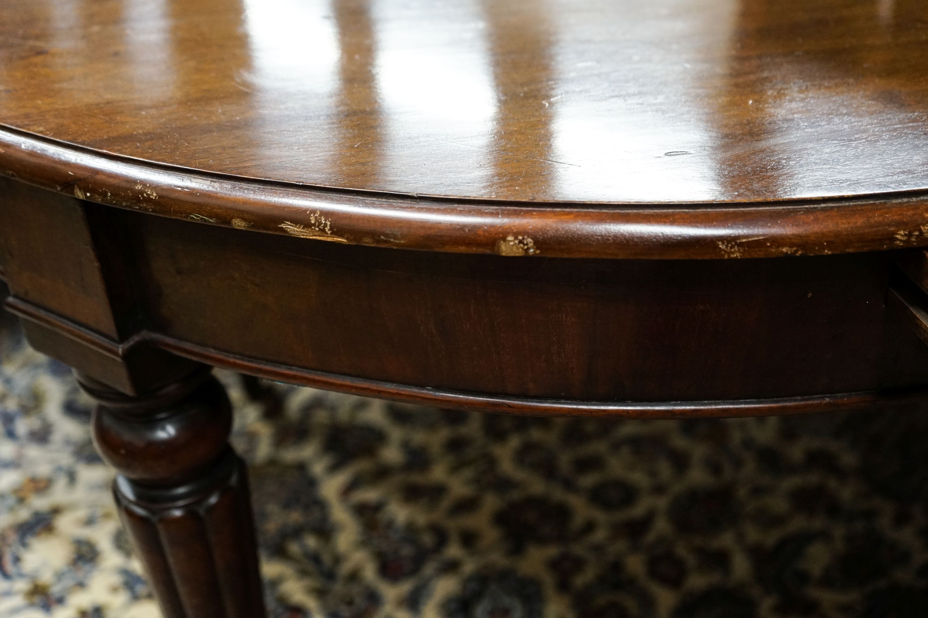 A Victorian and later circular mahogany extending dining table, 170cm diameter, height 70cm